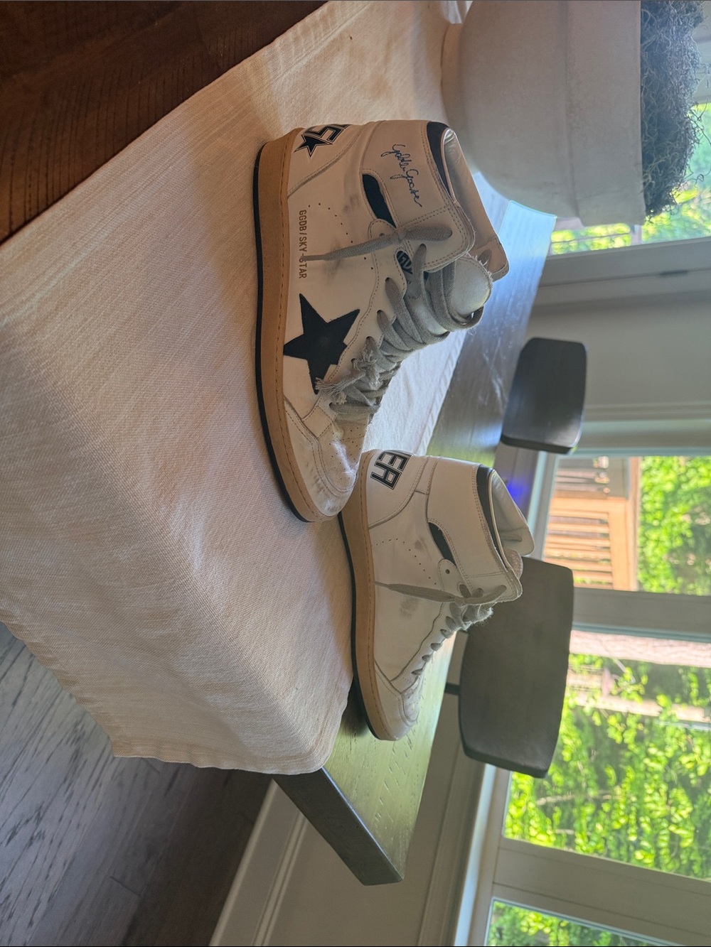 Golden Goose White Sneakers with Black Star